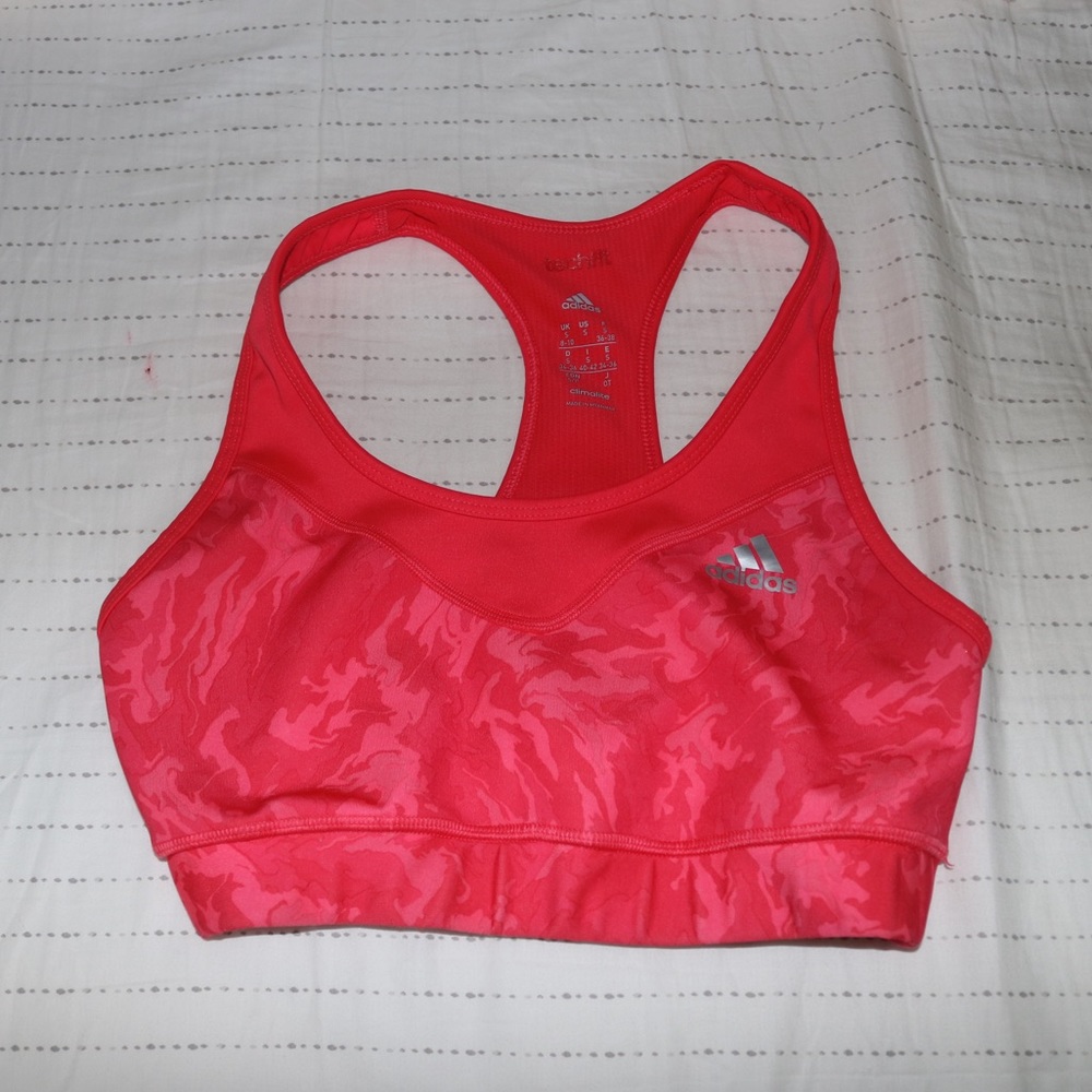 pink adidas sports bra